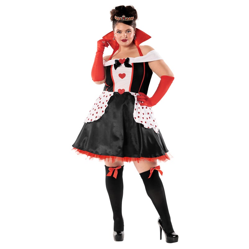 fun shack Queen of Hearts Costume for Women, Red Queen Outfit, Heart Costume for Adults,womens halloween costumes, Large - Image 3